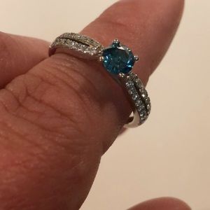 Blue Diamond Engagement Ring